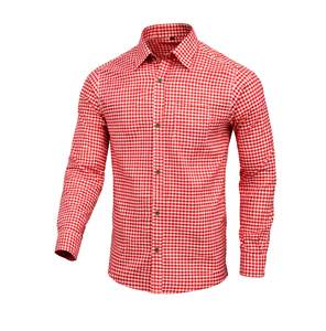 Camisa roja bávara Trachten Oktoberfest para hombre, de algodón clásico, manga larga, corte alemán, tallas S a 4XL - Product Image 1