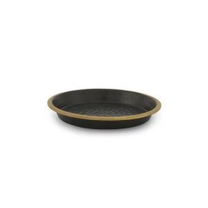 Large round Serving Tray in Hammered Texture Black Golden Finish <b>Sheet</b> Metal <b>Brass</b> Decorative Serving Trays - Product Image 6