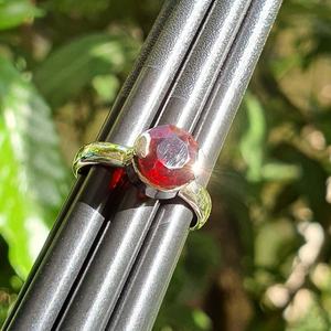 Handmade Round Garnet <b>Ring</b> 925 Sterling Silver Band Natural Red Gemstone Jewelry Elegant Gift For Women - Product Image 6