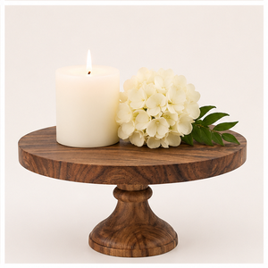 Support à pâtisserie rond en bois écologique, polyvalent, pour la maison, les restaurants, les fêtes et les mariages - Product Image 2