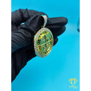 Colgante de Lujo en Plata de Ley 925, Joyería Hip Hop de Alta Calidad, Medallón de Amor y Lealtad, Colgante Hip Hop con Baño de Oro - Product Image 2