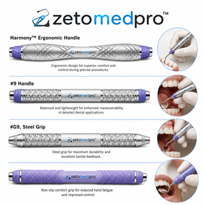 EverEdge 2.0 - Empuñaduras Ergonómicas Harmony para Instrumentos Dentales # Empuñadura de Resina de Acero de 9 Puntas, Ocho Colores, Zetomed Pro - Product Image 4