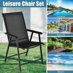 Lot de 4 chaises pliantes portables pour patio, camping en plein air - Product Image 2