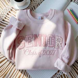 Sweat-shirt personnalisé brodé pour femme, col rond, manches longues, décontracté, automne, pour la promotion 2027, avec personnalisation ODM sur le devant - Product Image 1