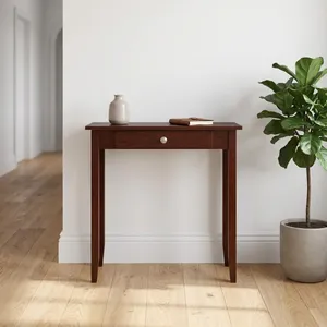Table console en bois pour salon, table d'appoint pour entrée avec 1 tiroir, couleur bois café, table console pour la décoration de la maison - Product Image 6