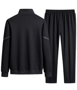 High Quality Lightweight Breathable Spandex/Polyester <b>Wind</b> <b>Breaker</b> Tracksuit Men's Solid Color Turn-down Collar Casual Hoodie - Product Image 2