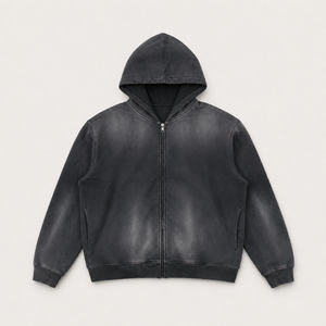 เสื้อฮู้ดซิปเต็มตัวผู้ชายทรงโอเวอร์ไซส์ สไตล์สตรีทแวร์ ผ้าฟลีซ - Product Image 5