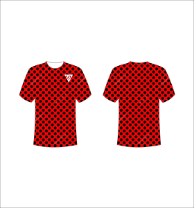T-shirt personnalisé pour homme en gros, motif à pois rouges, tee-shirt graphique de haute qualité, sublimation, streetwear à pois, t-shirts pour hommes en vrac - Product Image 1