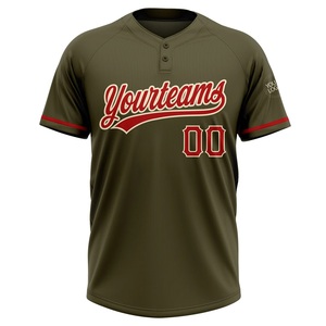 Maillot de softball vert olive le plus vendu, 100 % polyester, maille respirante, col en V, logo personnalisé, nom de l'équipe, numéro du joueur, tailles XS-7XL - Product Image 3