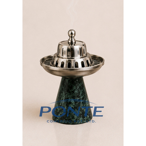Luxury Green Marble Mubkhar Arabic Incense Burner Premium Stainless Steel <b>Bakhoor</b> Holder & <b>Oud</b> Mabkhara for Ramadan Home Decor - Product Image 1