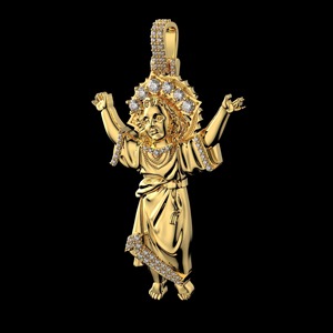 Pendentif Bébé Jésus en Moissanite Symbole Amour Divin Protection Argent 925 Plaqué Or 14K Certifié GRA 1.50CT Collier Sacré - Product Image 3