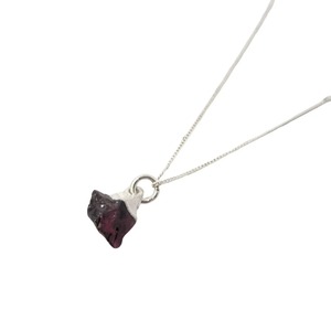 Garnet Birthstone Pendant Necklace Handmade Rhodium Plated <b>Box</b> Chain Natural Crystal Jewelry Gift For Women - Product Image 2
