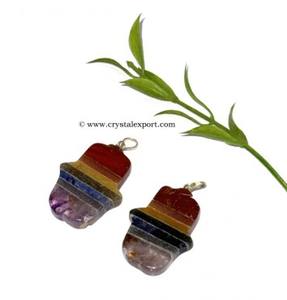 Pendentif en pierre de cristal de guérison Artisanat brut Guérison spirituelle Cristal Charmes Cristal Quartz Hamsa Pendentifs pour la méditation - Product Image 3