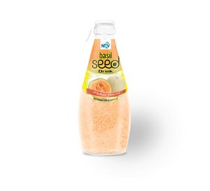 Bebida de Semillas de Albahaca con Sabor a Melón en Botella de 290 ml, Empresa Vietnamita de Bebidas, Muestra Gratuita, Diseño Gratuito, Certificación ISO y HALAL - Product Image 1