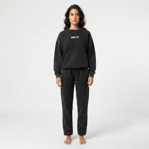 Conjunto Deportivo de Dos Piezas para Mujer, Sudadera y Pantalones Jogger de Alta Calidad con Lavado Ácido, Cuello Redondo, Estilo Casual Urbano - Product Image 1