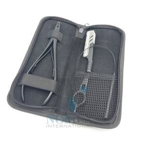 Kit de herramientas de extensión de cabello multifuncional negro mate, maquinilla de afeitar de un solo corte con cuentas de lazo para el cabello, alicates incluidos - Product Image 1