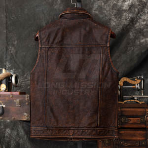 Chaleco de Cuero para Hombre, Nuevo Diseño, Chaleco de Cuero Premium para Club, Chaleco de Cuero Táctico Resistente para Motociclistas - Product Image 2