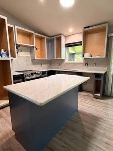 Calacatta Dome Veined Artificial Stone Countertop Kitchen <b>Island</b> Cabinet Work Surface Modern Interior - Product Image 3