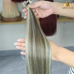 Cabello Humano Vietnamita Virgen Liso Color Piano a Granel |   Rubio ceniza con reflejos |   Suave y Brillante como la Seda para Trenzar - Product Image 5