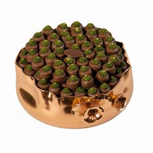 Bol décoratif en acier inoxydable plaqué or de qualité supérieure pour chocolats, présentation de desserts, cadeaux de mariage et décoration intérieure - Product Image 5