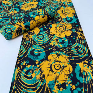 100 por ciento de tela estampada de cera de algodón para mujeres últimos estilos Ankara 2025 mezcla de algodón viscosa para ropa de moda - Product Image 1