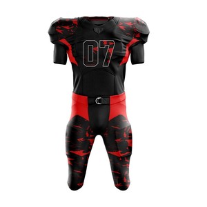 Uniforme de football américain de qualité supérieure, réfléchissant, respirant, pour l'extérieur, design d'été, personnalisable, 100% polyester, sur mesure - Product Image 2