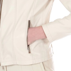 Veste en cuir de chèvre pour femmes, vente en gros, manteau en cuir de qualité supérieure, conception personnalisée OEM ODM, meilleur prix fournisseur - Product Image 4