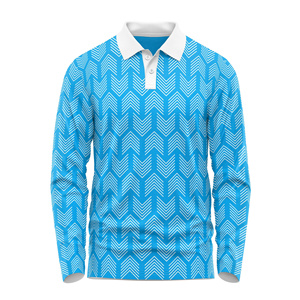 Chemises à manches longues de bonne qualité pour hommes, impression par sublimation, boutons sur le devant, polos, vêtements, fabricant de vêtements de golf personnalisés - Product Image 2