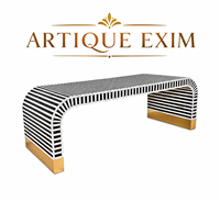 Table géométrique en os incrusté fait main pour décorer votre maison à prix avantageux, vendue en gros