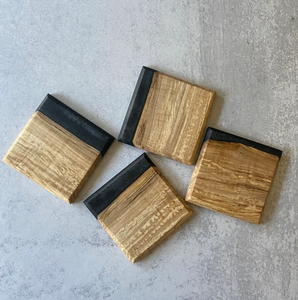 ถาดรองแก้วไม้อะคาเซียทำด้วยมือสินค้าตกแต่งโต๊ะทำจากเรซิน - Product Image 6