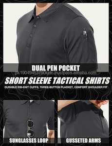 Polo en piqué de coton élégant pour homme, confortable, coupe ajustée, col régulier, manches courtes, maillot uni pour streetwear décontracté - Product Image 4