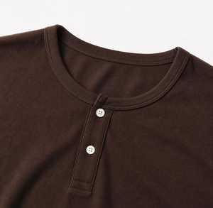 Men's <b>Long</b> <b>Sleeve</b> with Pattern <b>Henley</b> T-Shirt Regular Fit Casual Knitted Polyester/Cotton O-Neck Top Buttons in Mid - Product Image 3
