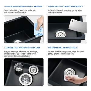 18 \ "L X 16 \" W lavello da Bar al quarzo con filtro a cestello per uso cucina - Product Image 6