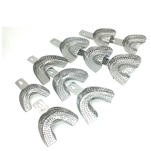Azicon - Bandejas de Impresión Dentales Perforadas - Juego Superior e Inferior de Acero Inoxidable Reutilizables y Autoclavables para Alginato - Product Image 2