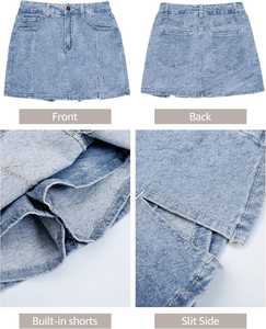 Jupes en jean personnalisées en coton, fabrication de jupes d'été taille haute pour femmes, longues, décontractées, délavées, avec logo et design personnalisés - Product Image 4