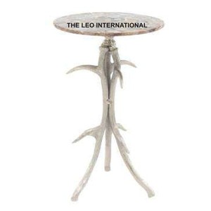 Antique Metal Side <b>Table</b> Antler Base <b>Silver</b> Finished Decorative Classic Luxury Side <b>Table</b> Hot Selling Items - Product Image 1