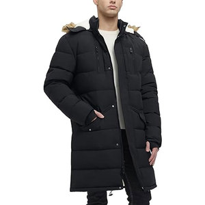 Chaqueta de Invierno para Hombre, Extra Larga, de Forro Polar, con Capucha, Tipo Parka, Cálida, Resistente al Agua, con Aislamiento para Clima Frío - Product Image 3