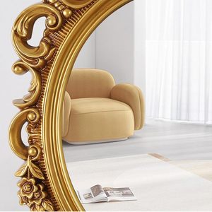 Luxury Vintage Oval Wall Mirror <b>Antique</b> Gold Decorative <b>Frame</b> for Living Room Bedroom Hotel Home Decor - Product Image 1