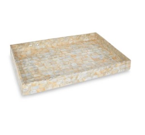 <b>White</b> Color Premium Mother of Pearl Serving Tray Customized Size for Home Hotel Food and Fruits <b>Table</b> Ware Food Serving Tray - Product Image 2