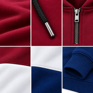 เสื้อฮู้ดผู้ชายแบบมีซิปครึ่งตัว แขนยาว ดีไซน์สวยงาม สปอร์ต ทันสมัย - Product Image 3