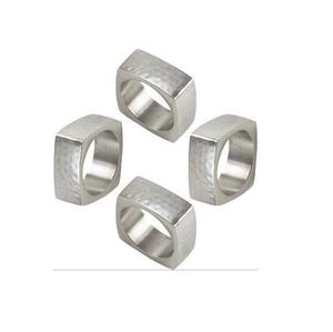 <b>Hammered</b> Silver Aluminum Napkin Ring <b>Holder</b> Modern Design Eco-Friendly Durable Luxury Hotel & Wedding Table Decoration Wholesale - Product Image 5
