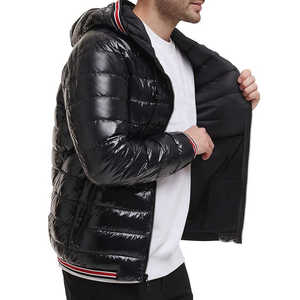 Premium Insulated Men's Puffer Jackets for Cold Weather Stylish Solid-Color Outerwear for Outdoor <b>Winter</b> Activities - Product Image 3