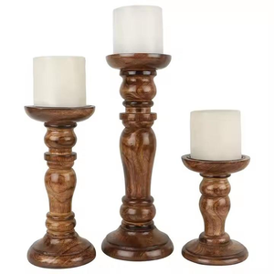 Porte-bougie en bois rustique écologique, décoration en bois naturel, bougeoir de Noël pour la décoration - Product Image 5