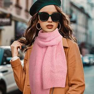 Écharpe tricotée unisexe multicolore en gros – Cache-cou d'hiver personnalisé avec logo – Cache-cou tricoté côtelé doux en gros - Product Image 3