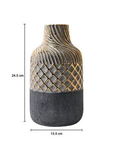 Contemporary Elegant Luxury Coastal Iron Flower Vase Eco-Friendly <b>Tabletop</b> Vase Premium Gold Matte Finish - Product Image 5