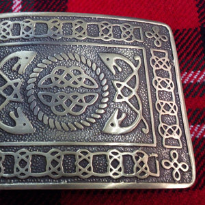 Hebilla de cinturón escocesa para hombre, con nudo celta, acabado antiguo, hebilla de cinturón con nudo celta, tradicional de clan de las Tierras Altas, al por mayor - Product Image 4