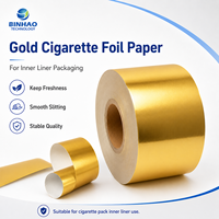 Papier d'aluminium doré pour cigarettes, emballage de tabac, doublure intérieure, barrière contre l'humidité, impression personnalisée
