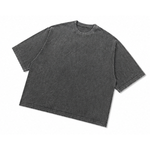 เสื้อยืดโอเวอร์ไซส์ผู้ชาย ล้างสีแบบแอซิดวอช ผ้าฝ้าย 100% สไตล์วินเทจ สตรีทแวร์ - Product Image 4