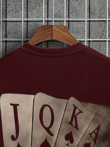 Men's Casual Acid Wash <b>Vintage</b> <b>T</b>-<b>Shirts</b> High Street Cotton Drop Shoulder with Custom O-neck Print Short Sleeves - Product Image 4