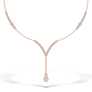 Collier élégant en diamant naturel taille ronde avec certification IGI, chaînes en or blanc/rose/jaune, bijoux de luxe pour femmes, Inde - Product Image 1